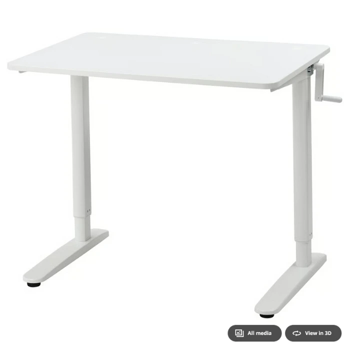 IKEA RELATERA Desk sit/stand - white 35 3/8x23 5/8 "