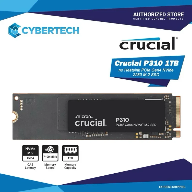 Crucial P310 1TB with heatsink  PCIe Gen4 NVMe 2280 M.2 SSD