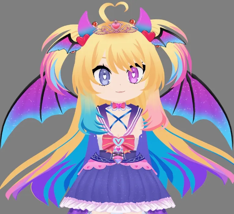 2D Vtuber Model Chibi Demon Princess Vanessa