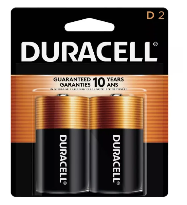 Duracell CopperTop D Alkaline Battery (2-Pack)