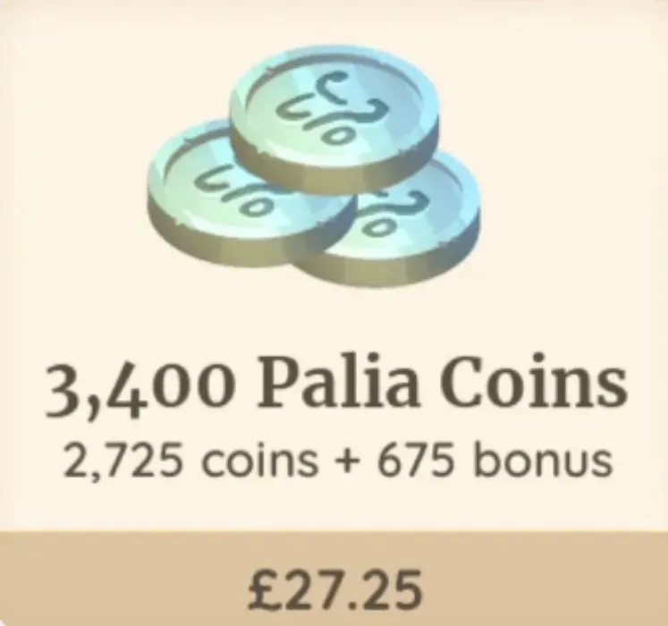 3400 Palia Coins