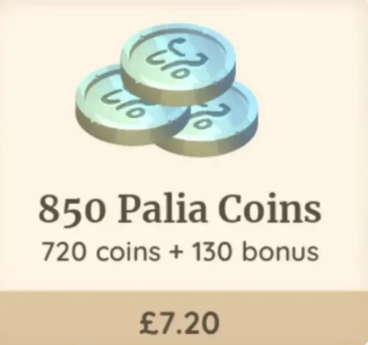 850 Palia Coins