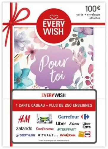 Everywish Gift Card 250+ retailers - 100€