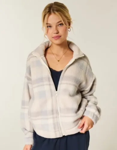 Gilly Hicks Sherpa Zip-Up Sweatshirt