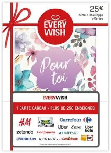 Everywish Gift Card 250+ retailers - 25€