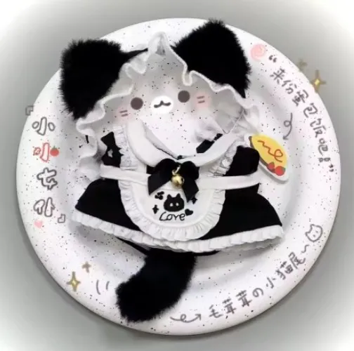 Cat Little Maid 10cm doll clothes cotton doll