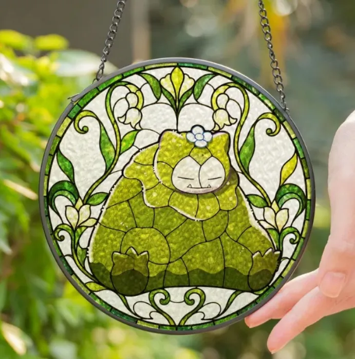Mosslax Stained Glass Suncatcher • Inspired by Pokemon Pokopia Mosslax - Etsy Chile