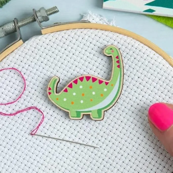 Hawthorn Handmade Dinosaur Needle Minder for Cross Stitch, Embroidery, Sewing & Needlework Accessories. Magnetic Needle Holder, Wooden Stitching Accessory for Holding Needles - Diplodocus Design. : Amazon.ie: Arts & Crafts