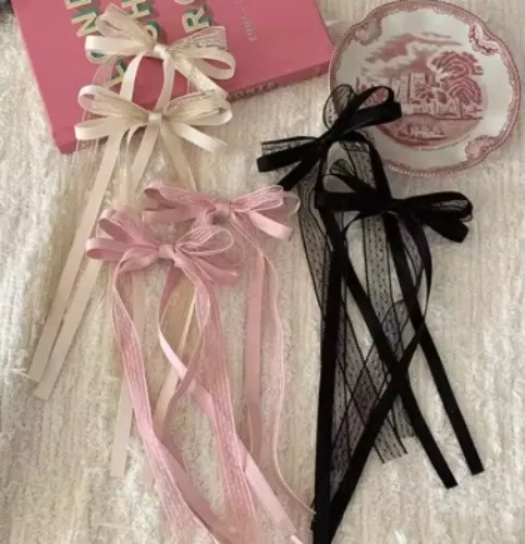 2/6 Uds. Pinzas para el cabello con lazo de malla