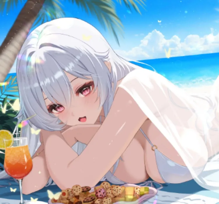 ASH ART: YCH《summer beach》vtuber/oc