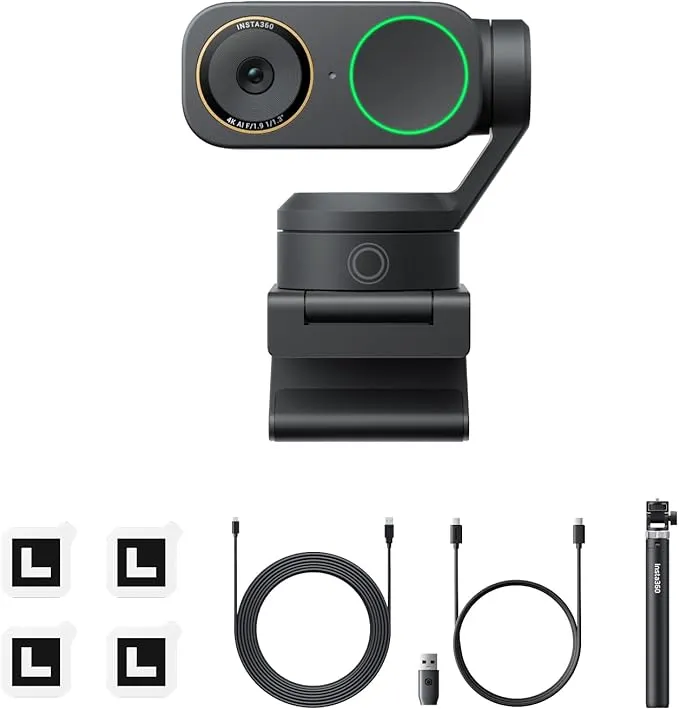 Insta360 Link 2 Pro Creater Bundle – 4K PTZ Webcam for PC/Mac, 1/1.3” Sensor, Low-Light, AI Tracking, HDR, Directional Noise-Canceling Mics, Supports Stream Deck, Zoom, Teams, Twitch for Streaming : Amazon.com.au: Computers