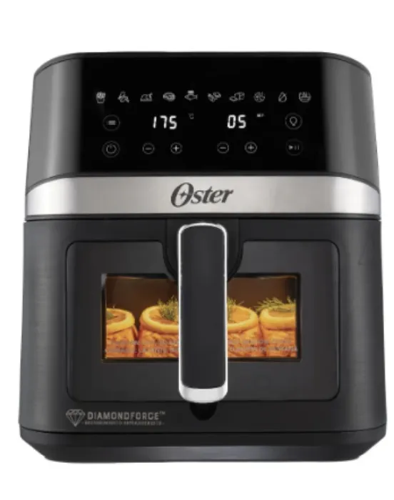 Freidora De Aire Digital 6lt Oster 10 Programas Ckstaf60wddf Color Negro