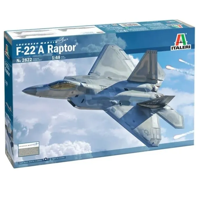 Italeri -2822 F-22A Raptor, 1:48 Scale, Model Kit, Plastic Model, Model, Grey, IT2822 - 