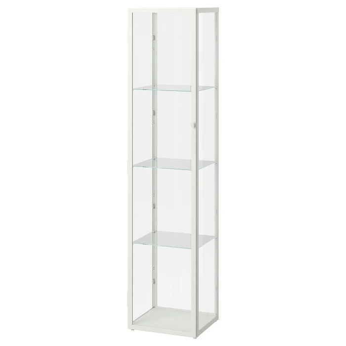 BLÅLIDEN Glass-door cabinet - white 35x32x151 cm