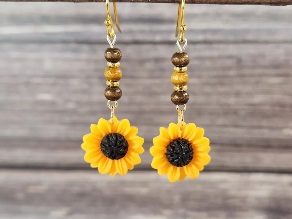 Sunflower Dangle Earrings