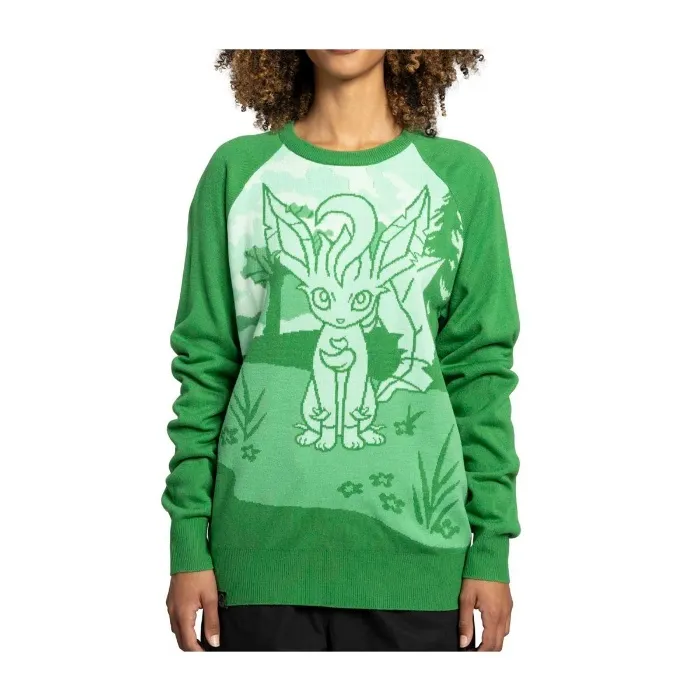 Leafeon Pokémon Holiday Green Sweater