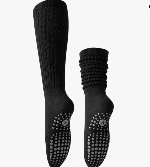 3 Pairs Slouchy Pilates Socks with Grips 