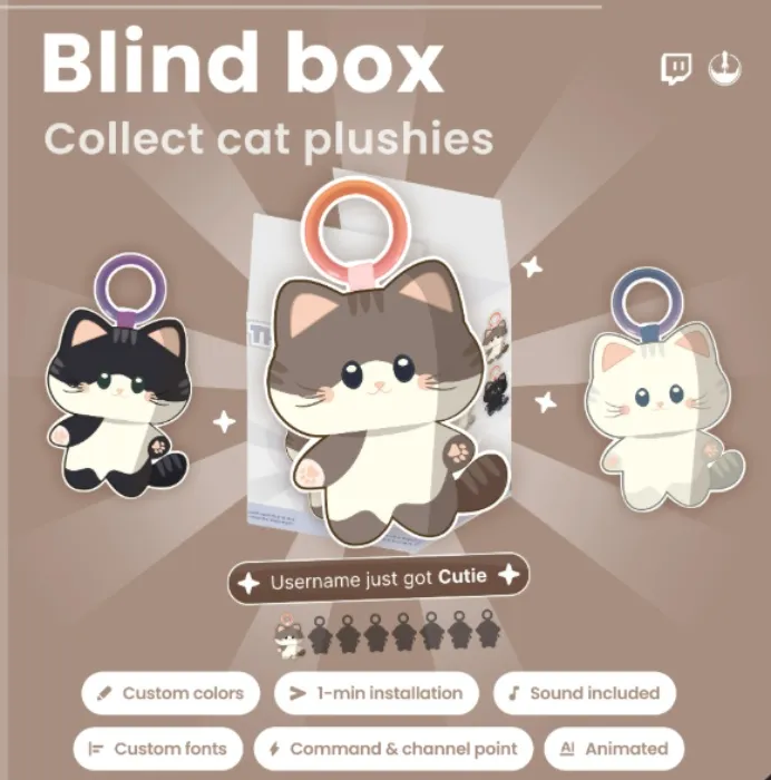Twitch Cat Blind Box Widget – Twitch animated cat