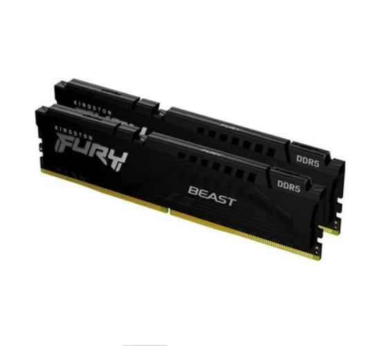 Kingston FURY Beast Black RAM pomnilnik, 64 GB, 5600 MHz, DDR5, CL40, DIMM, 2 kos (KF556C40BBK2-64)