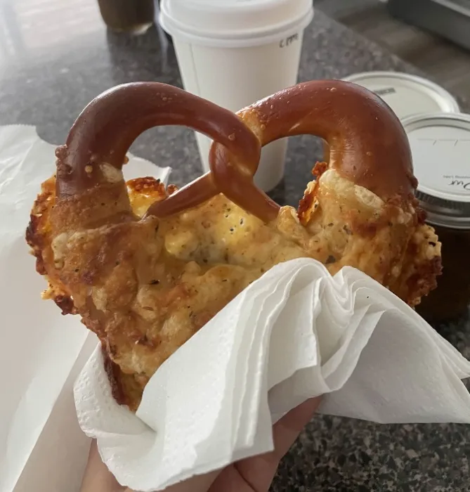 Soft Pretzel with Cheese (local bakery)