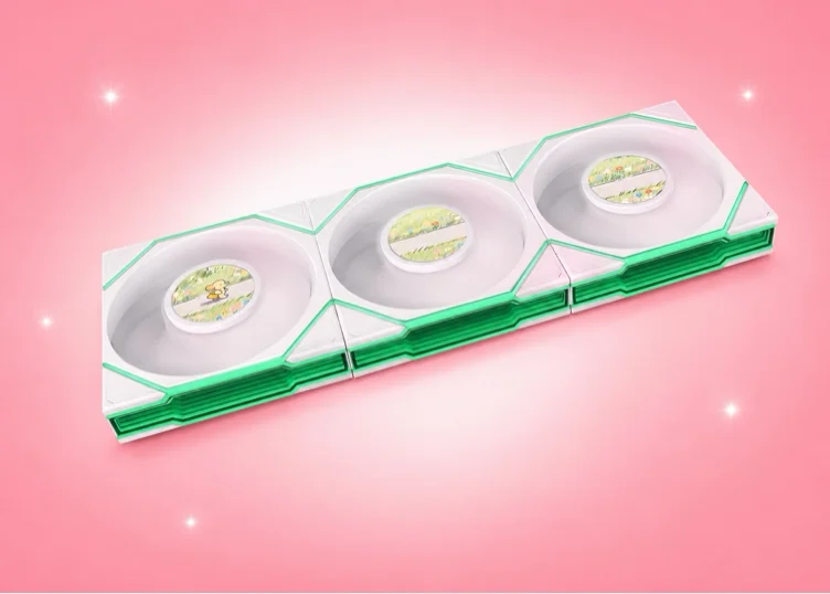 Lian Li UNI Fan TL LCD Flex-120-Reverse Blade-White-12TLLCD1F3W | Controller Not Included - White - 3 x 120mm - LCD Normal Blade