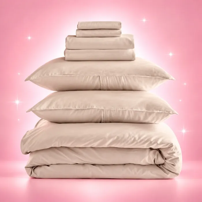 100% Organic Bamboo Deluxe Bedding Bundle in Sand