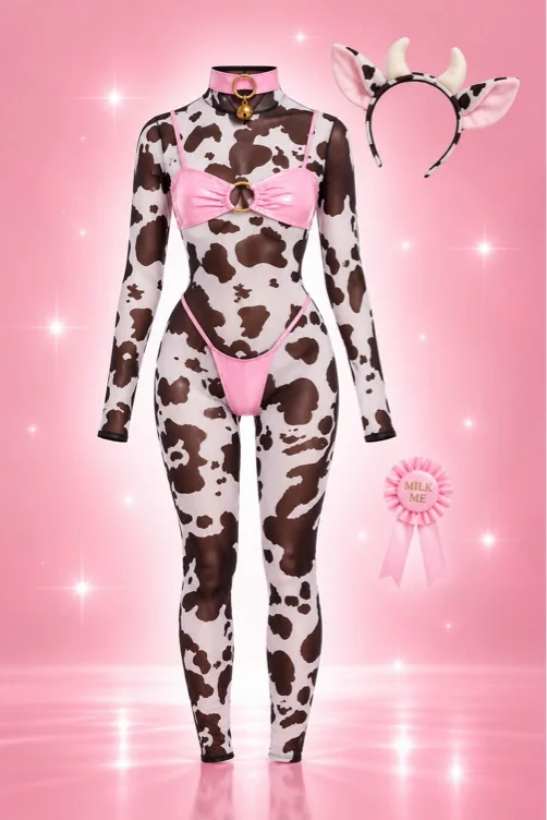 Moo'd Swings Cow Costume - BLK/WHT / MEDIUM/LARGE