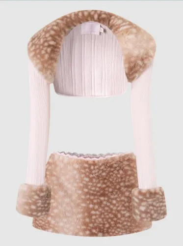 My True Form Fawn Set (Fur Bolero + Skirt Set)