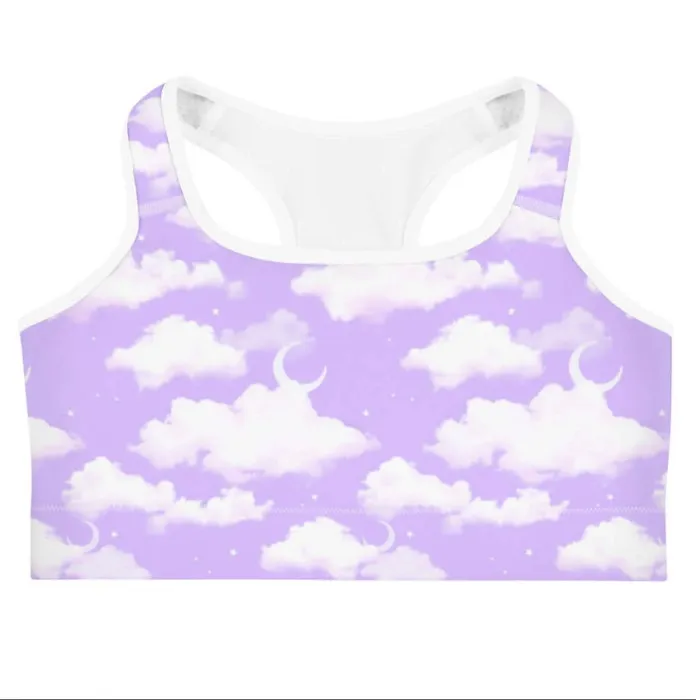 Cloudy Sky Sports bra | Lavender / None / L