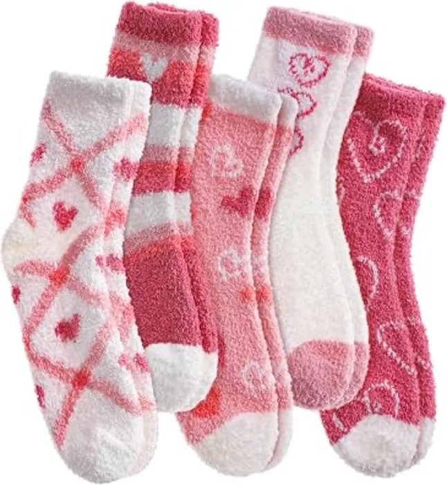 Pink fuzzy socks