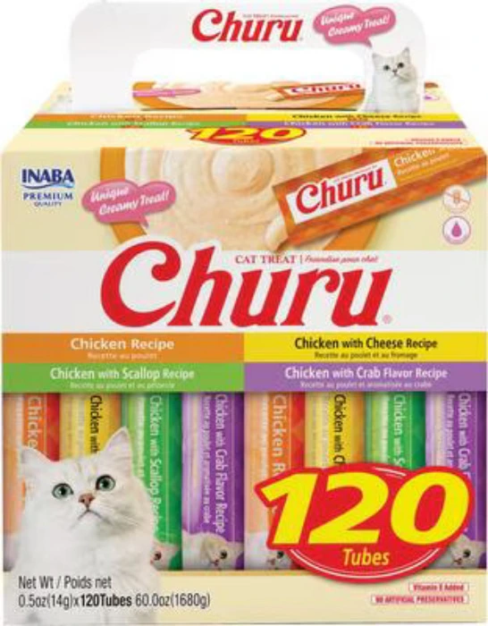 Churu Grain-Free Chicken Variety Lickable Cat Treat, 120 count