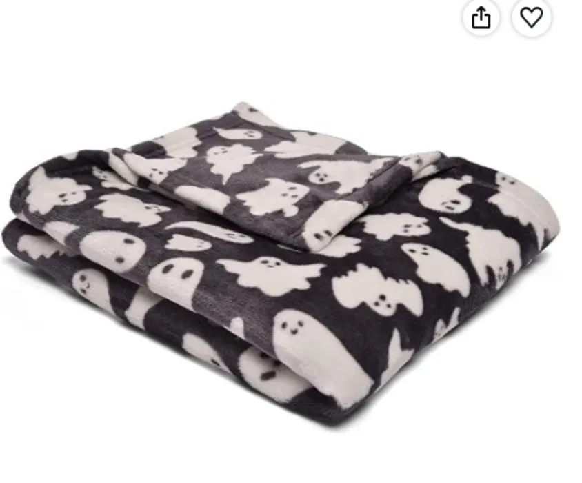 Bedlam Fleece Blanket (120 x 150cm), Halloween Throw, Ghost Print, Black/White Blanket & Throw for Kids, Kids Fleece Blanket : Amazon.ie: Baby Products