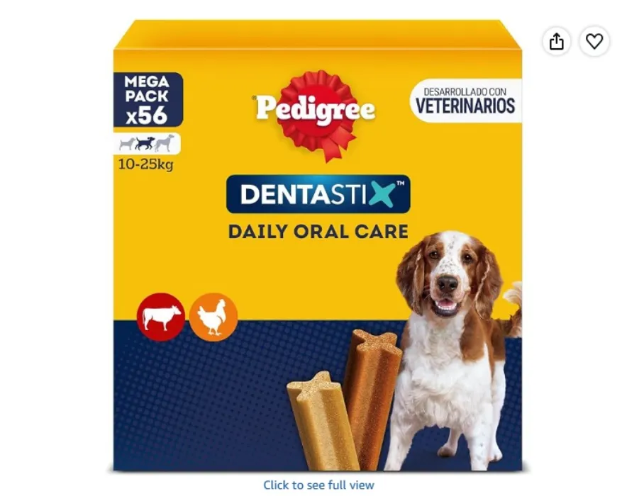 Pedigree DentaStix Dog Snack for Medium Dogs (10-25 kg), Dental Care Snack with Chicken and Beef, 1 Pack of 56 (1 x 1.44 kg) : Amazon.ie: Pet Supplies