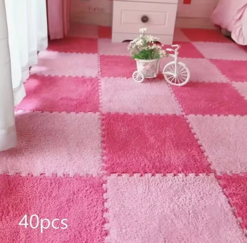 40pcs interlocking mosaic puzzle floor mats plush soft 