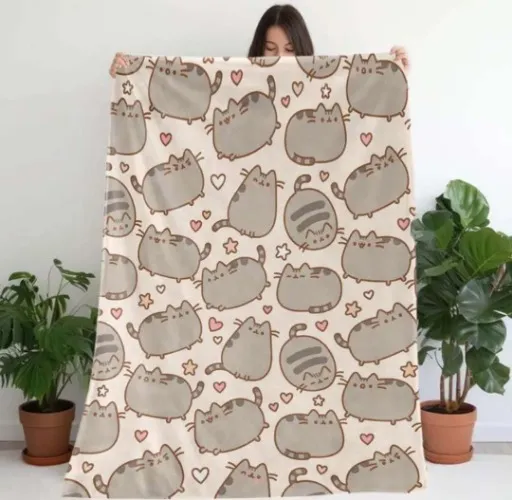 Manta de forro polar estampado de pusheen 150x200cm