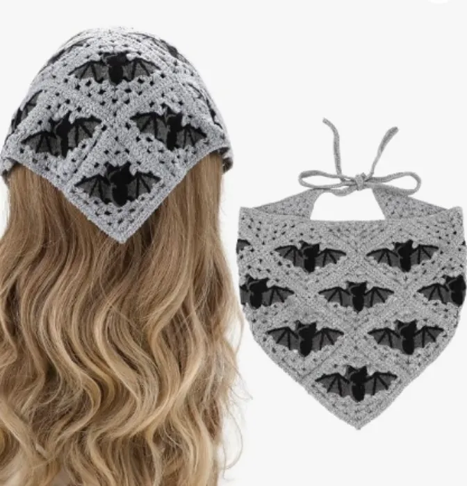 🍄Crochet Headbands Bat Pattern Bandana🍄