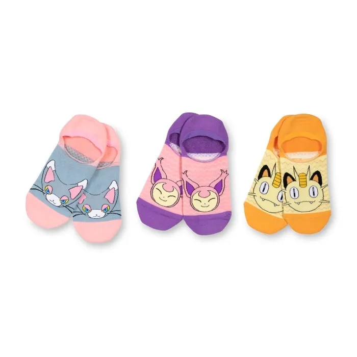 Meowth, Skitty & Glameow No-Show Socks (3 Pairs)