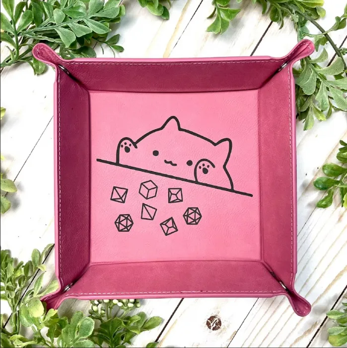 Cat Throwing Dice DnD Dice Tray