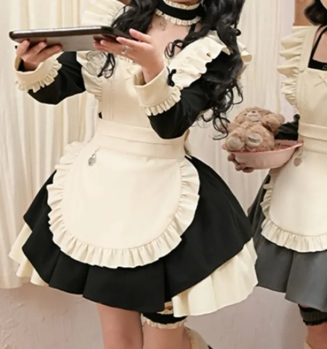 Withpuji - Square Collar Maid Dress