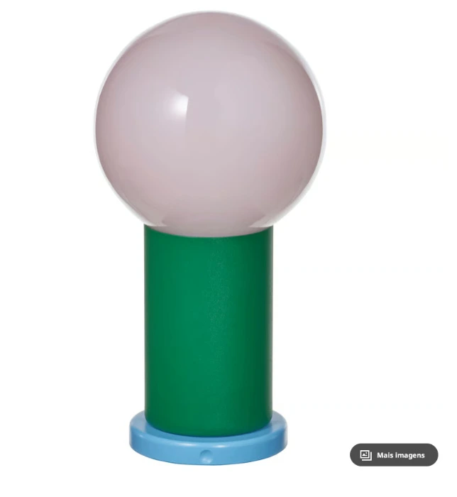 IKEA PS 2026 Candeeiro LED portátil - a bateria intensidade regulável/verde rosa claro 22 cm