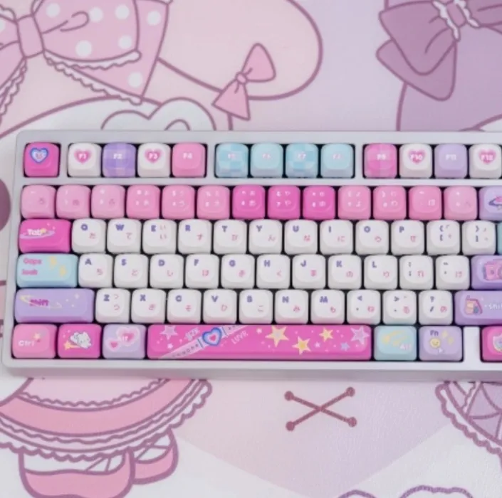 Millennial Girl Keycaps MOA Profile 144 Keys PBT Dye Sublimation Round Keycaps