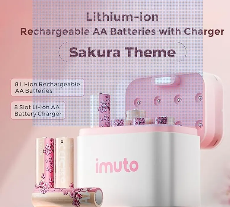 Sakura themed rechargeable batteries 