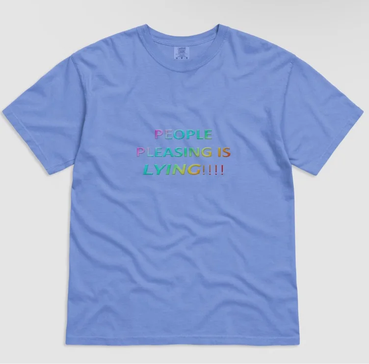 people pleasing is lying t-shirt, 2XL, Blue