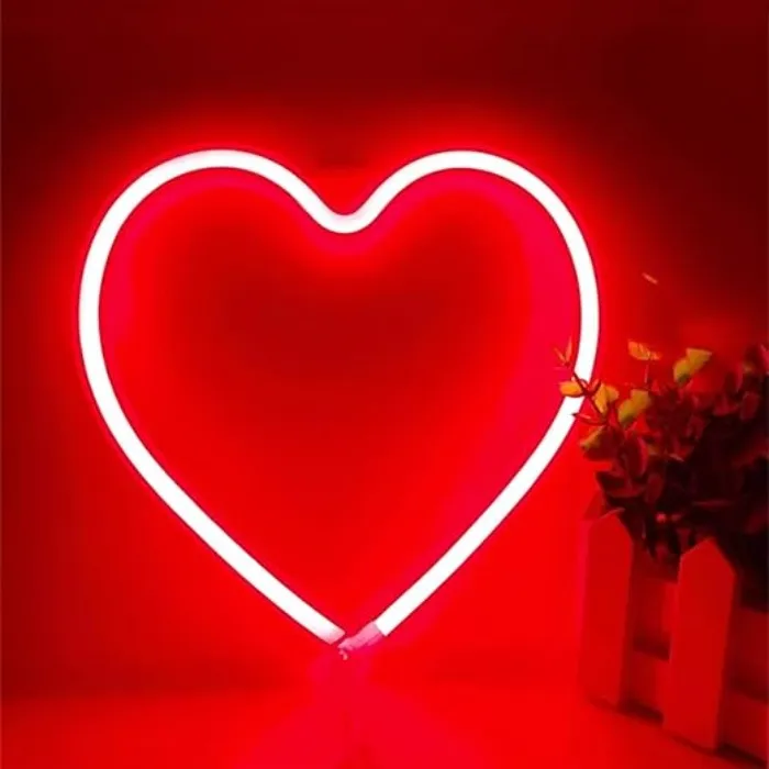 LED Neon Red Heart Sign