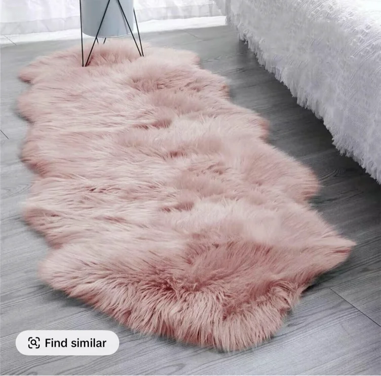 Pink Faux Fur Rug, 1 Count  Non-slip Soft Carpet, - TikTok Shop