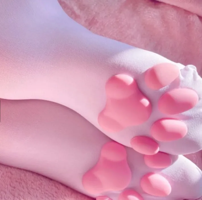 Meia Almofada de Gato Pata De Gato 3D 