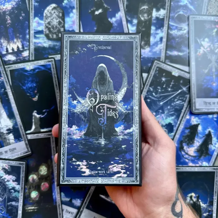 Opaline Tides Tarot Deck: Silver Edges, Water & Moon Magic