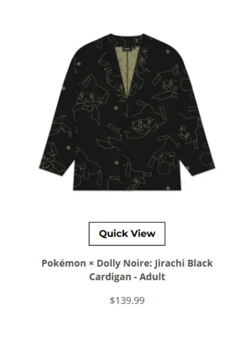 Pokémon × Dolly Noire: Jirachi Black Cardigan - Adult