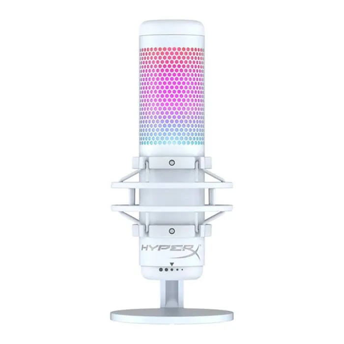 HyperX QuadCast S RGB USB Condenser Standalone Gaming Microphone for PC, PS5, PS4 & Mac - White