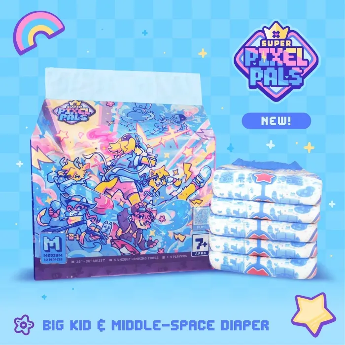 Super Pixel Pals | Medium / BIG Case (80 Diapers)